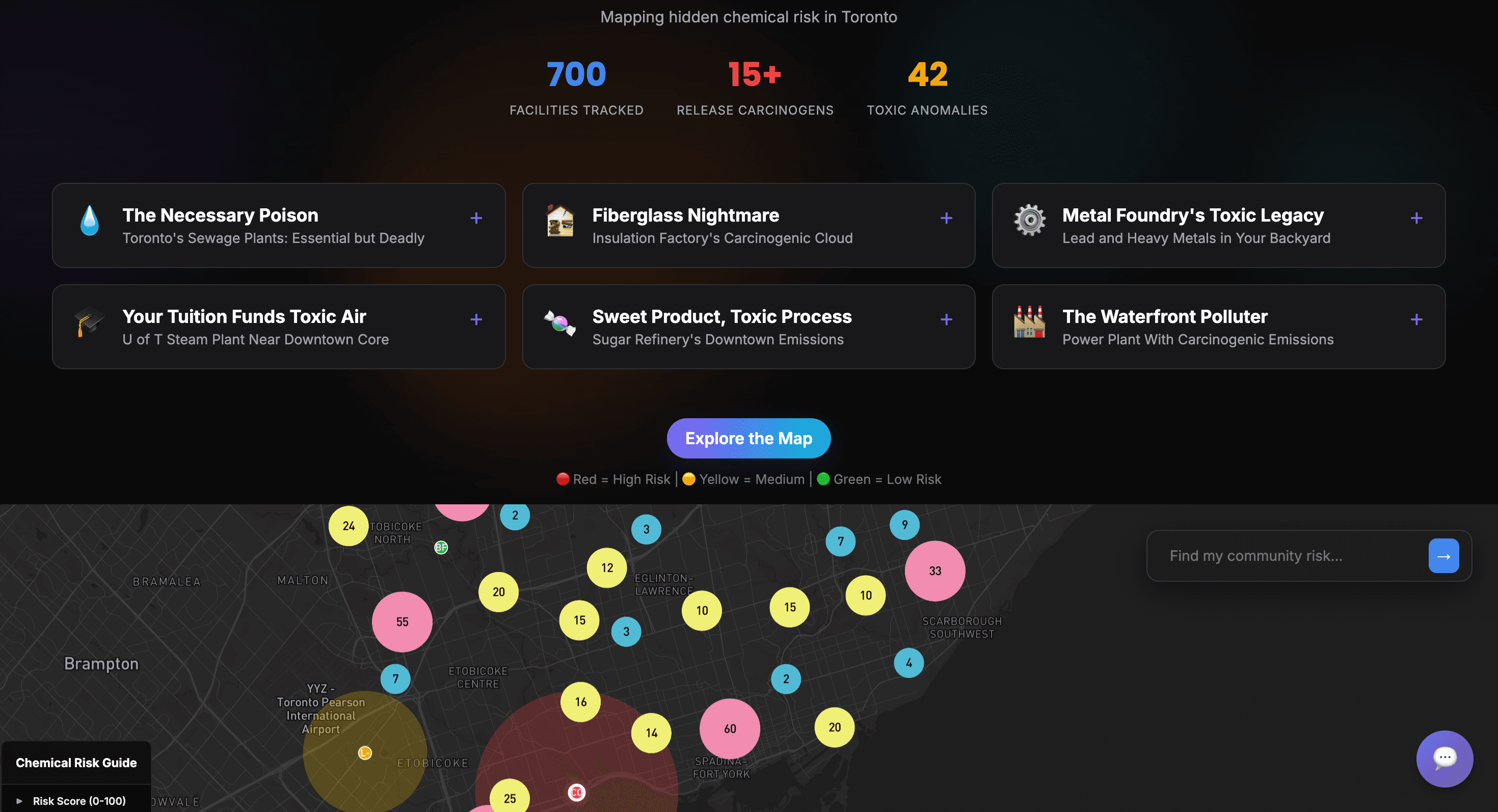 Invisible City - Mapping Hidden Chemical Risk in Toronto